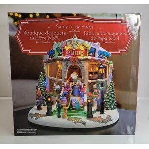 Christmas Village Santa's Toy Shop With Music 8 Classic Holiday Songs New